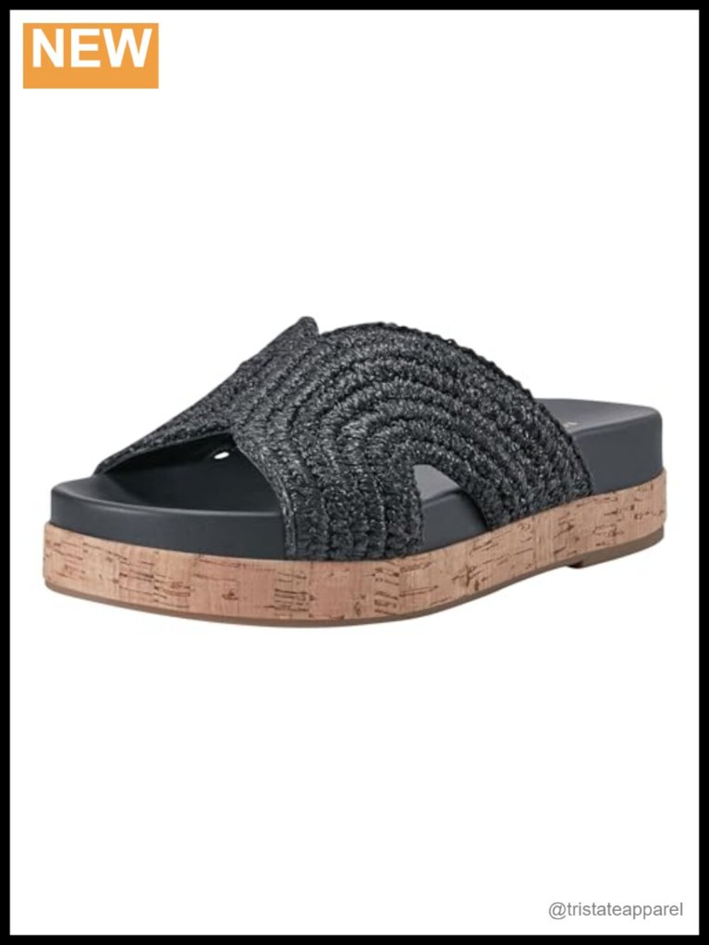 Marc Fisher Erim Platform Slingback Sandals Textile Cork Open Toe